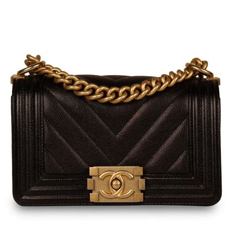 chanel boy small black caviar|Chanel Small Caviar Boy Bag .